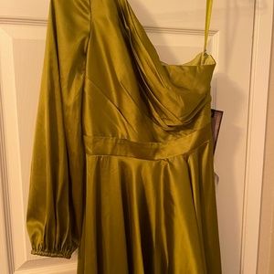 Ieena for Mac Duggal One Shoulder High Low Gown